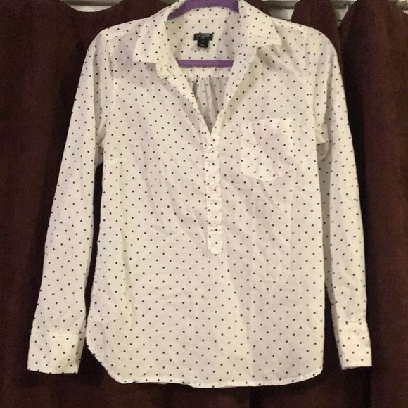 J Crew polka dot button front shirt - Picture 1 of 7